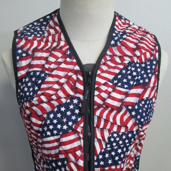 Techniche International USA Flag Patriotic Evaporative Cooling Sport Vest S - Picture 1 of 10